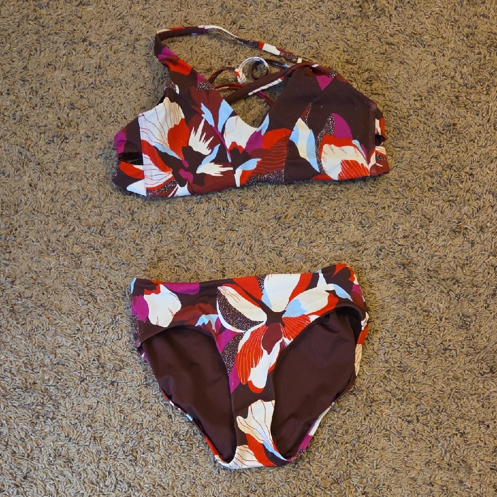 Athleta Multicolor Floral Bikini